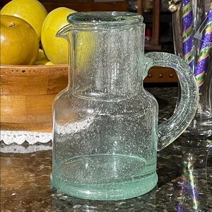 Vintage Translucent Glass Tumble-Up Carafe/Water Jug